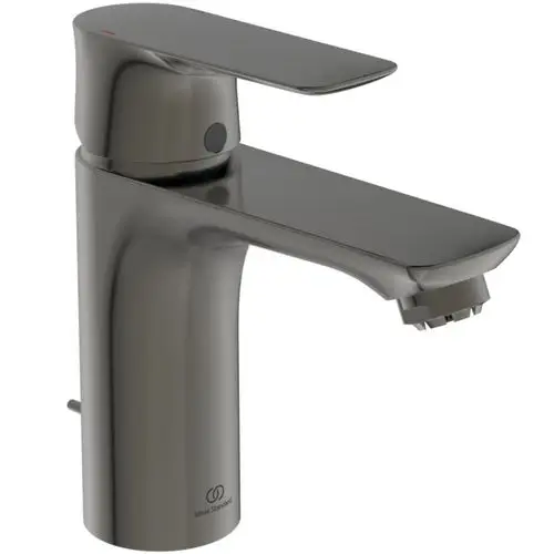 Funktionale Armatur in Magnet Grau von Ideal Standard mit einem langen Auslauf und einem Hebel zur Steuerung des Wasserflusses.